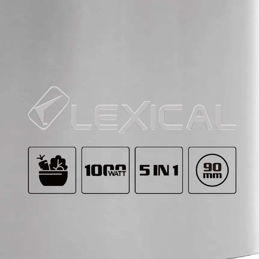 Hachoir salade électrique Lexical LSD-1996 – 1000W - Inox - 5 Lames - Design Compact