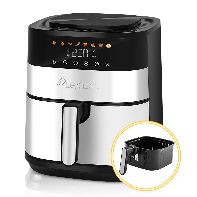 Friteuse à air Lexical LAF-3060 – 9L - 1800W - Panier Amovible - Écran LED - Inox